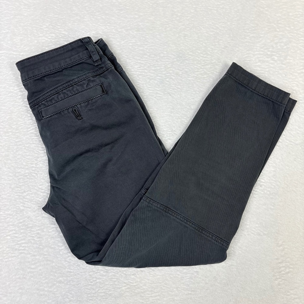 prAna Women Charcoal Gray Organic Cotton Stretch Slim Tapered Pants Size 0  Hike